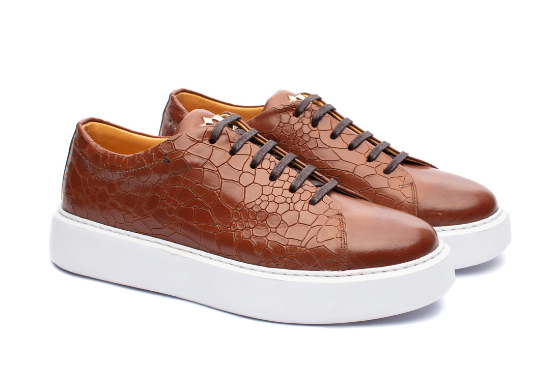 The Croco Sneakers - Tan - Sneaker by Urbbana