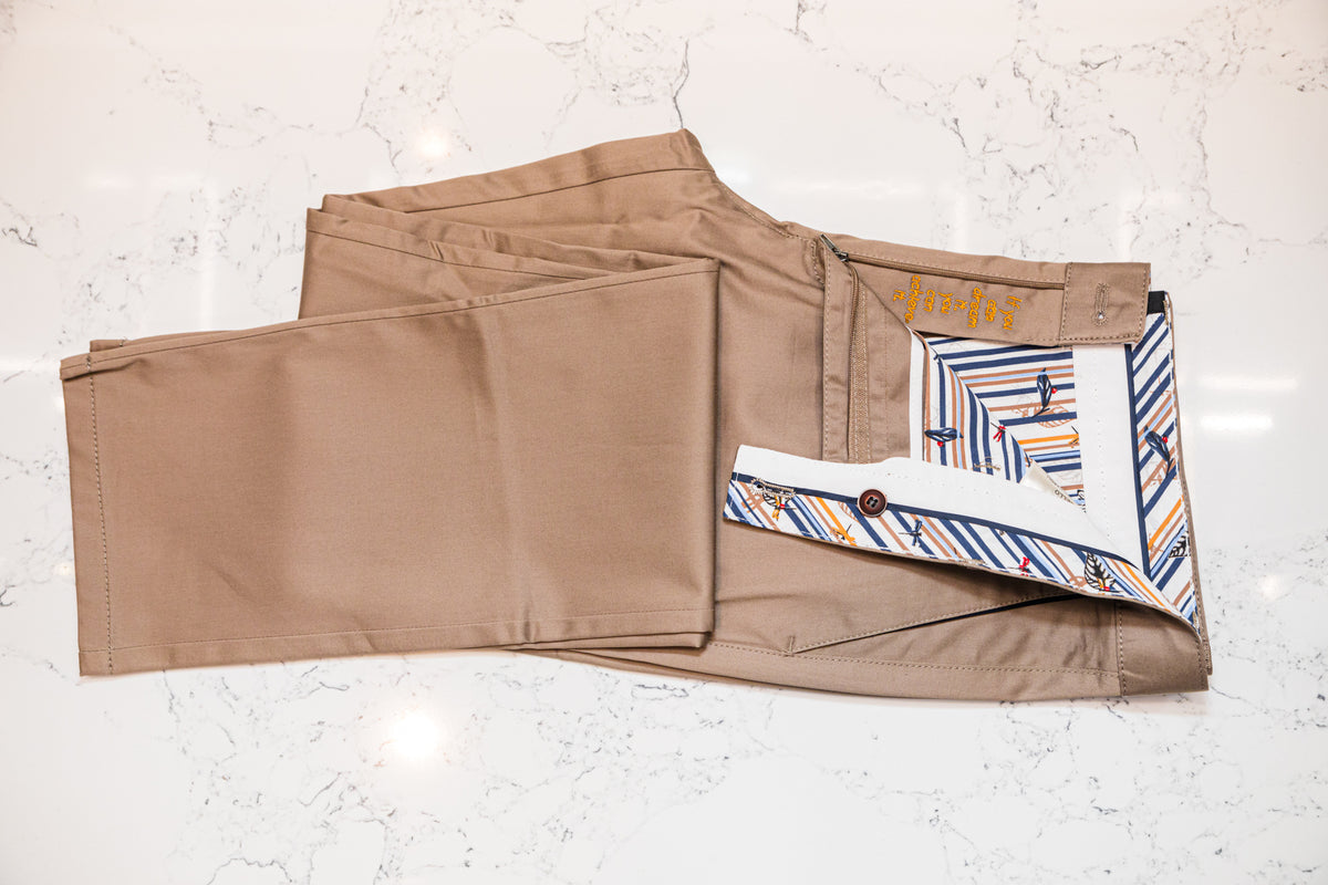 Brown Cotton Stretch Chinos - Chino by Urbbana