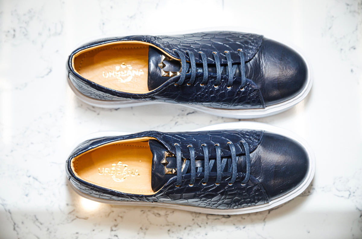 The Croco Sneakers - Navy - Sneaker by Urbbana