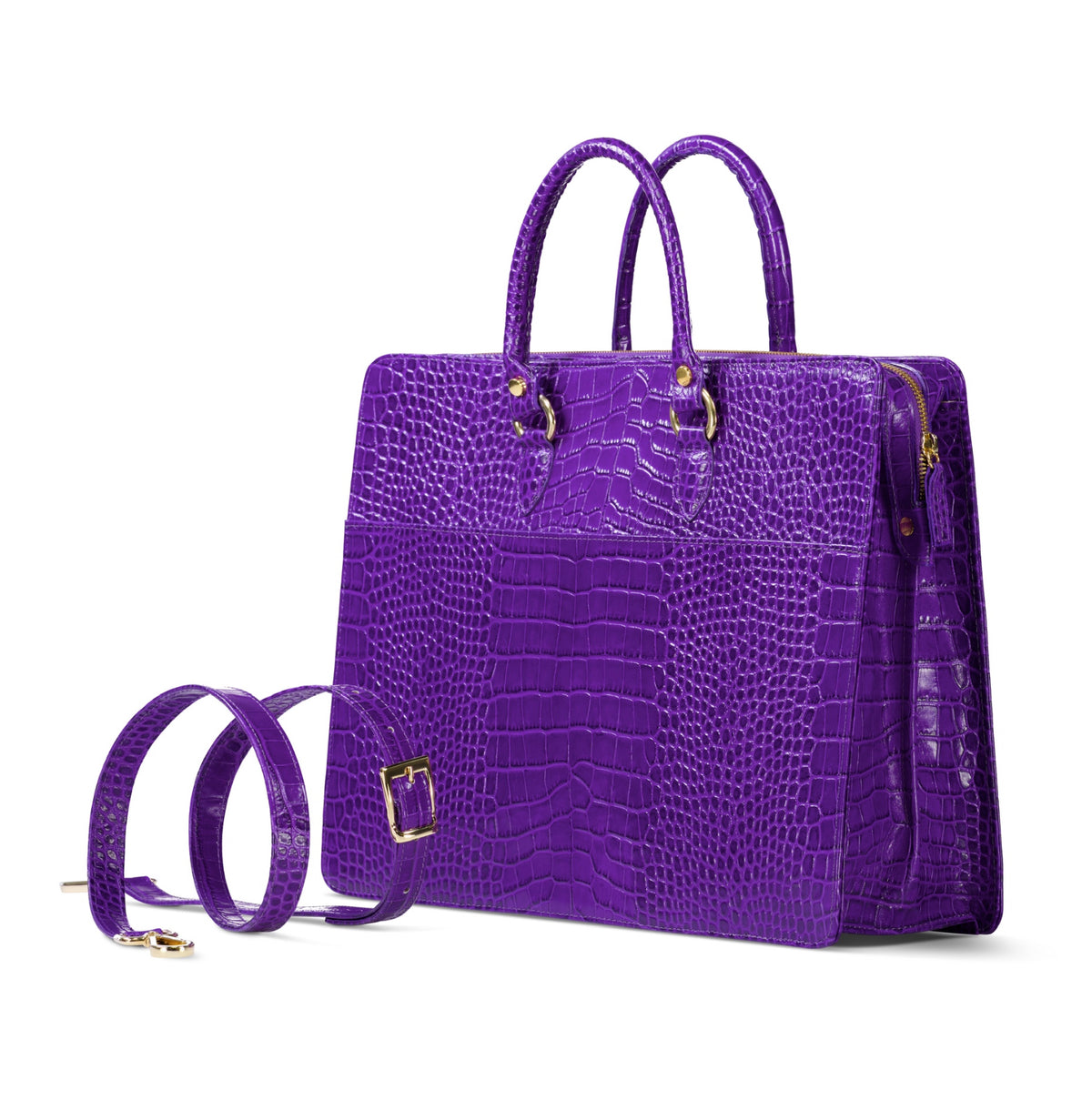The Luna Briefcase - Purple - URBBANA Bag Collection