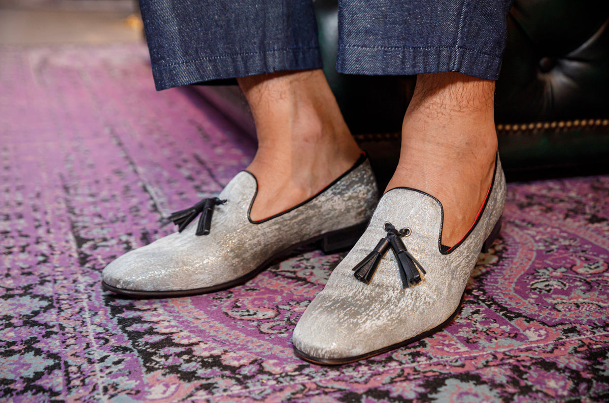 The Showtime Loafers - White/Gold - Loafers by Urbbana